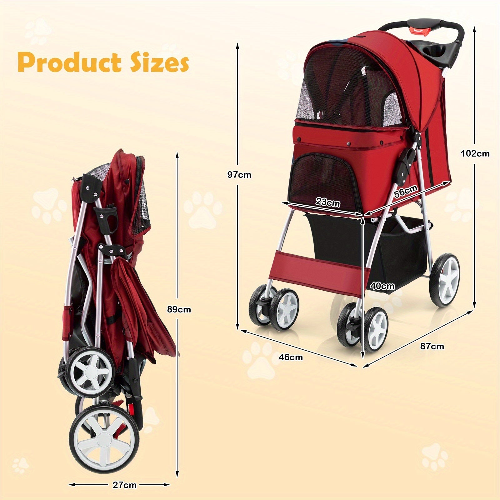 Hundebuggy, Haustierbuggy bis 15 kg
